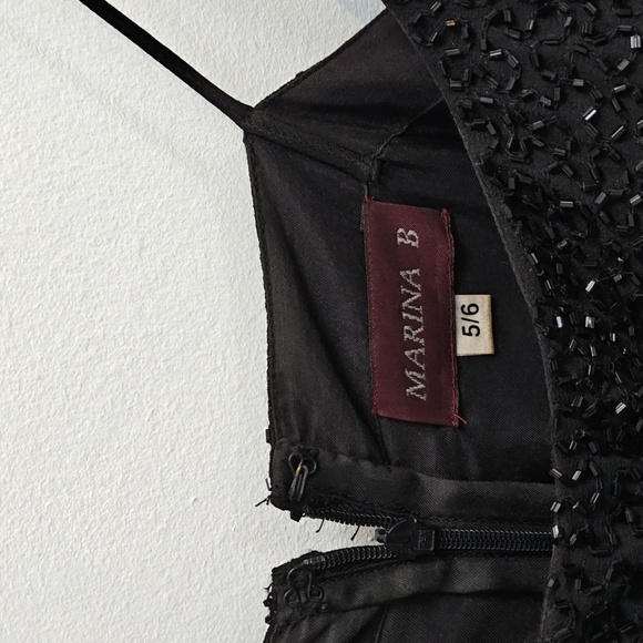 Woman's Black Elegant Maxi dress, 4in sheer middle under bust, 56in long - Picture 5 of 5